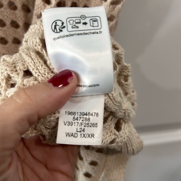 Lands' End Open Knit Swim Cover Up Sz 1X Boho Crochet Nautical Vacation Cruise - Picture 9 of 9